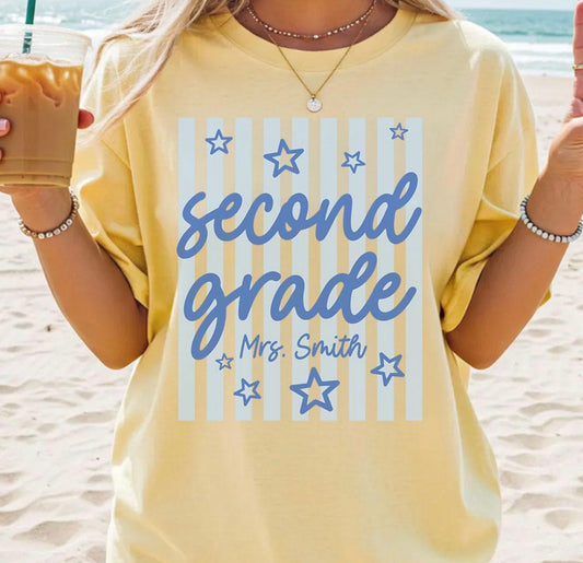 2nd Grade Custom Teacher Name Shirt